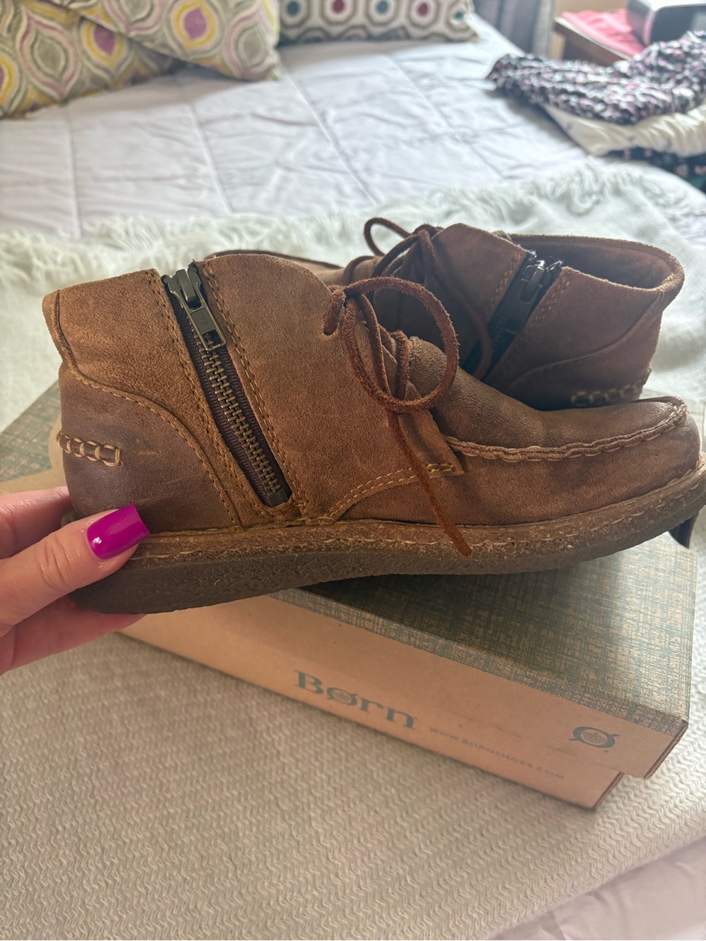Born Women’s Brown Suede Booties - Picture 5 of 8